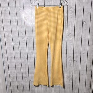 Ellie & Kate gingham yellow & white pull on pants size Small